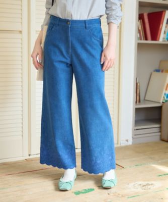 刺繍デニムパンツ | CARA O CRUZ (Women)/キャラ・オ・クルス | 三越