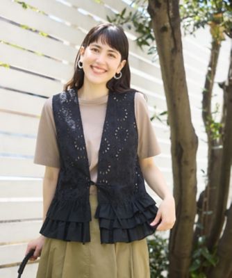 洗える カットワークレースジレ | CARA O CRUZ (Women)/キャラ・オ