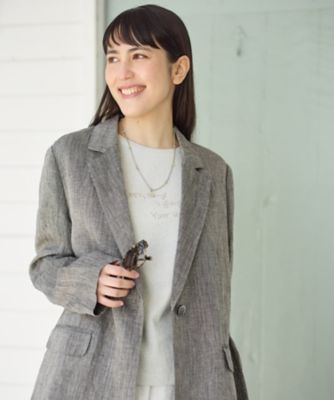 麻のテーラードジャケット | CARA O CRUZ (Women)/キャラ・オ・クルス 