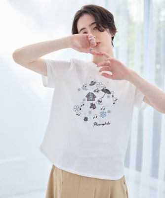 ＜CARA O CRUZ (Women)＞接触冷感　洗える　レインモチーフＴシャツ