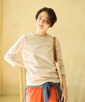 ロゴ刺繍クルーネックカットソー | CARA O CRUZ (Women)/キャラ・オ