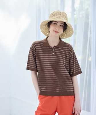 ボーダーニットポロシャツ | CARA O CRUZ (Women)/キャラ・オ・クルス