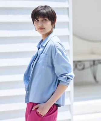 洗えるウルトラライトオンデニムシャツ | CARA O CRUZ (Women)/キャラ