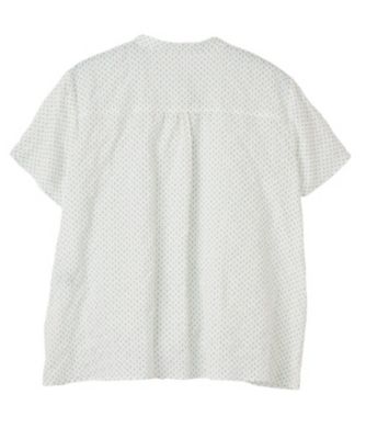 Y ナチュラル ブラウス シャツ トップス 花柄 ピンタック バンドカラー 総柄ピンタックバンドカラーブラウス | CARA O CRUZ (Women)/キャラ