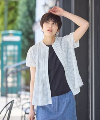 総柄ピンタックバンドカラーブラウス | CARA O CRUZ (Women)/キャラ