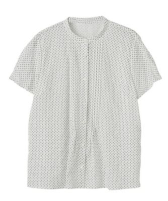 美品　alice+olivia コットンシルクブラウス　バンドカラー　総柄 総柄ピンタックバンドカラーブラウス | CARA O CRUZ (Women)/キャラ
