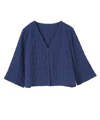 ＜CARA O CRUZ (Women)＞Ｖネック七分袖ブラウス【ＣｏＣ　ｂｙ　ＣＡＲＡ　Ｏ　ＣＲＵＺ】