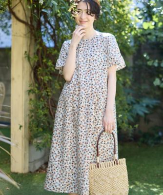 ＜CARA O CRUZ (Women)＞洗える　小花柄フレアワンピース【ＣｏＣ　ｂｙ　ＣＡＲＡ　Ｏ　ＣＲＵＺ】