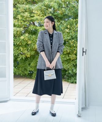 麻のチェック柄 テーラードジャケット | CARA O CRUZ (Women)/キャラ