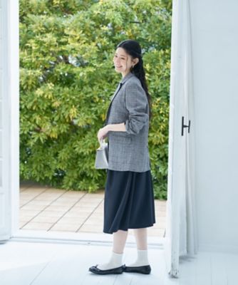 麻のチェック柄 テーラードジャケット | CARA O CRUZ (Women)/キャラ