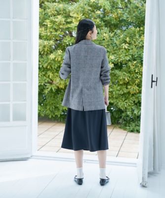 麻のチェック柄 テーラードジャケット | CARA O CRUZ (Women)/キャラ