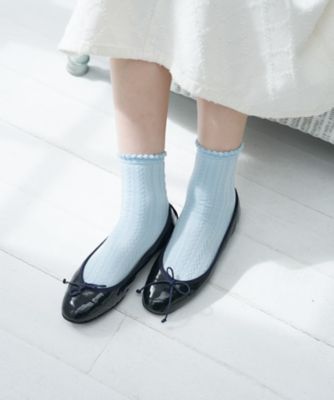 ＜CARA O CRUZ (Women)＞透かしケーブル編みソックス