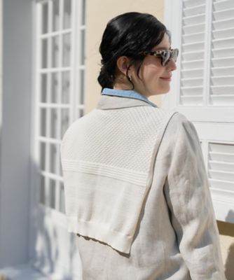 ＜CARA O CRUZ (Women)＞肩掛けカーデ風　透かし編み変形ストール