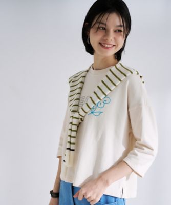 肩掛けカーデ風 ボーダー変形ストール | CARA O CRUZ (Women)/キャラ