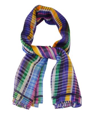 ＜CARA O CRUZ (Women)＞シルクチェックストール