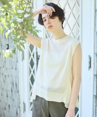 ＜CARA O CRUZ (Women)＞フレアヘム　ノースリーブニット