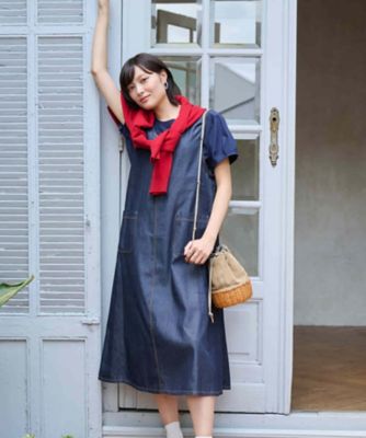 美品✨OHLALA アコーレ　デニム　ジャンパースカート　ワンピース　インディゴ あらえるデニムのジャンパースカート【CoC by CARA O
