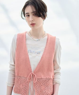 透かし編みニットジレ | CARA O CRUZ (Women)/キャラ・オ・クルス