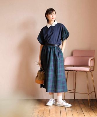 洗える タータンチェックフレアスカート【セットアップ】 | CARA O