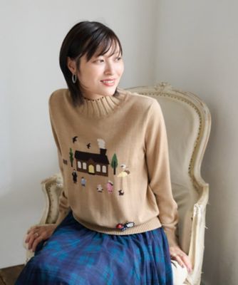 ZEGNA CARA O CRUZ (Women)/キャラ・オ・クルス ハウスモチーフニット【ZEGNA BARUFFA】83チャイロ トップス【三越伊勢丹/公式】