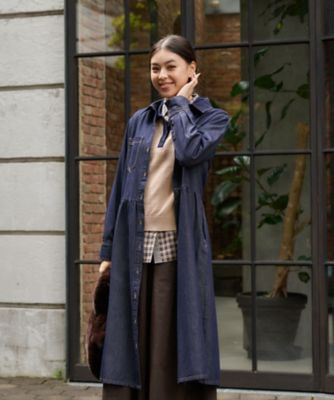 極美品♡ダイアグラム　配色　デニムワンピース　バイカラー　ロング　フレア 洗える フレアデニムワンピース | CARA O CRUZ (Women)/キャラ・オ