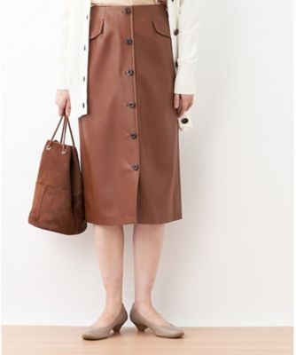 ＜CARA O CRUZ (Women)＞合成皮革のタイトスカート