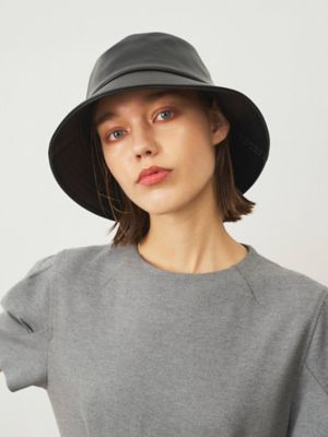 ＜ELENDEEK＞ＦＡＫＥ　ＬＥＡＴＨＥＲ　ＢＵＣＫＥＴ　ＨＡＴ