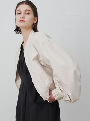 ✨美品✨エレンディーク　ブルゾン　羽織り　ベージュ　ギャザー　MA-1 ELENDEEK（エレンディーク）の「ギャザースリーブ MA-1