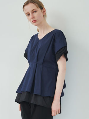 BACK PLEATS FRILL BL | hartwellspremium.com