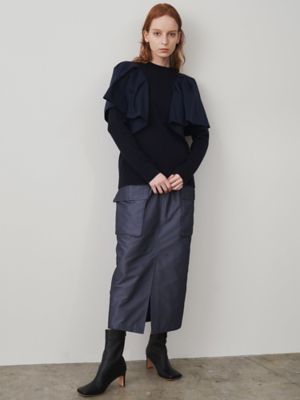 【ELENDEEK 】shoulder ruffleニット(クリーニング済) SHOULDER RUFFLE KT | ELENDEEK/エレンディーク
