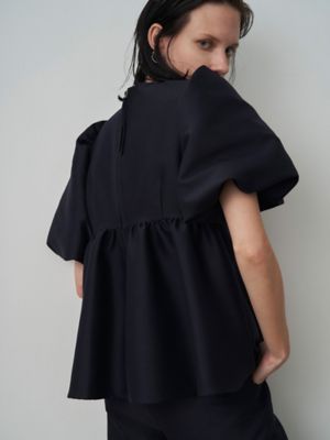 GLOSSY GATHER SLEEVE BL | ELENDEEK