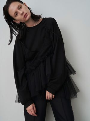 ★chemehc★CURVED FRILL TEE (BLACK)★正規品/韓国送料込 BPF03_512420420201_0901?$VS_1500$