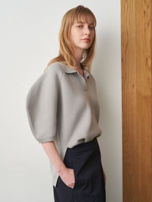 ＜ELENDEEK＞ＬＡＮＴＥＲＮ　ＳＬＥＥＶＥ　ＫＮＩＴ　ＴＯＰＳ