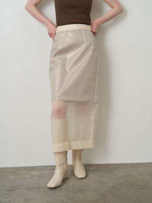 【SALE】ELENDEEK/エレンディーク SHEER LAYERED METALLIC SK ベージュ ひざ丈スカート【三越伊勢丹/公式】