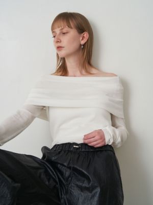 ＜ELENDEEK＞ＳＨＥＥＲ　ＫＮＩＴ　ＯＦＦ　ＳＨＯＵＬＤＥＲ