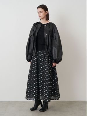 ELENDEEK エレンディーク　フォーレザータックジャケット　ブラック FAUX LEATHER TUCK JK | ELENDEEK/エレンディーク