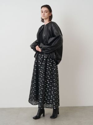 新品タグ付き　ELENDEEK COTTON JACQUAED ブラック ELENDEEK（エレンディーク） ワンピース ブラッシュヤーンニット