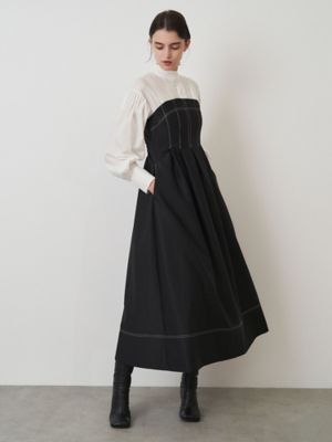 【新品未使用タグ付き】sheer docking op ブラック BLOCK KNIT DOCKING OP | ELENDEEK/エレンディーク