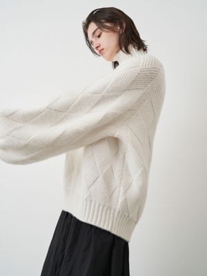 【美品】ELENDEEK／ドッキングケーブルニット・ブラック×ホワイト 美品】ELENDEEK／ドッキングケーブルニット・ブラック×ホワイト 美品