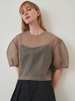 完売品★新品未使用タグ付　エレンディーク メッシュボンディングクロップドトップ elendeekエレンディーク/メッシュボンディングクロップドトップ | ROLY