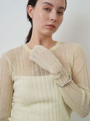 【SALE】ELENDEEK/エレンディーク SHEER RIB KT イエロー トップス【三越伊勢丹/公式】