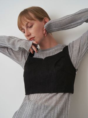 ELENDEEKショルダーレスニット rienda | 2WAYオフショルダービッグカラーニットワンピース