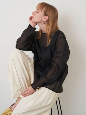 トップス ELENDEEK SHIRRING CREW NECK CS ELENDEEK SHIRRING