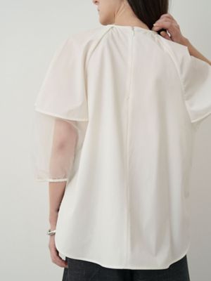 シャツ+ブラウス(長袖+七分) ELENDEEK HALF ORGANZA SLEEVE BL BPF03_512420421401_0100