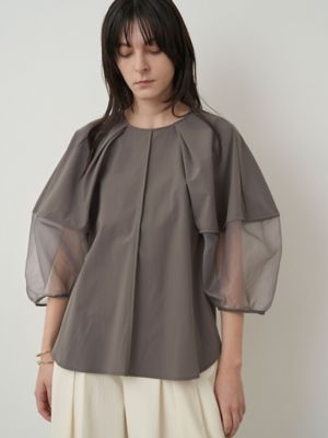 シャツ+ブラウス(長袖+七分) ELENDEEK HALF ORGANZA SLEEVE BL HALF ORGANZA SLEEVE BL | ELENDEEK/エレン