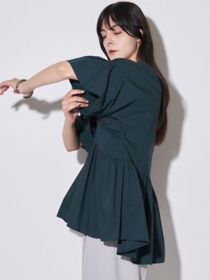 GATHER BALLOON PEPLUM BL | ELENDEEK