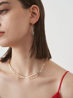 3WAY 淡水PEARL＆CHAIN NECKLACE | ELENDEEK