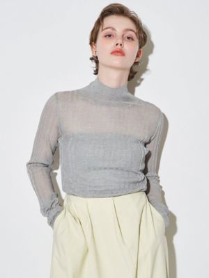 ELENDEEK/エレンディーク HIGH NECK SHEER RIB KT グレー トップス【三越伊勢丹/公式】