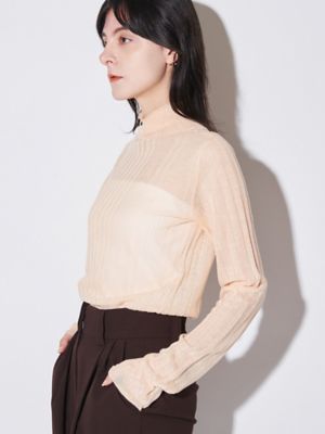 ELENDEEK/エレンディーク HIGH NECK SHEER RIB KT オレンジ トップス【三越伊勢丹/公式】