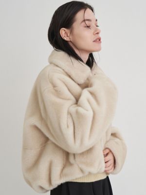 美品　ELENDEEK　CRIMP ECO FUR BZ　F　オフホワイト FUR ZIP BZ | ELENDEEK/エレンディーク | 三越伊勢丹